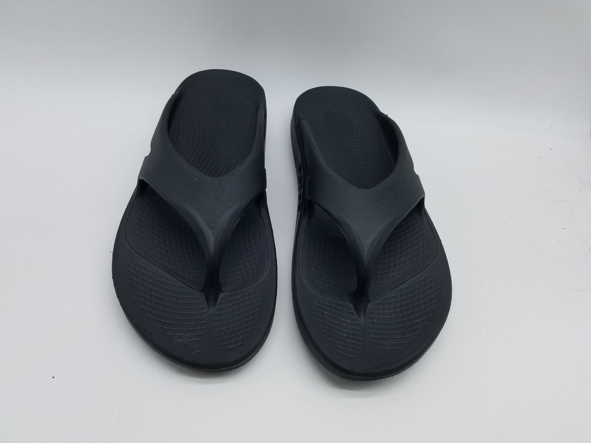 Oofos Oolala Mens Recovery Thong Sandals US 13 Black Flip-Flops Shoes Men main image 4