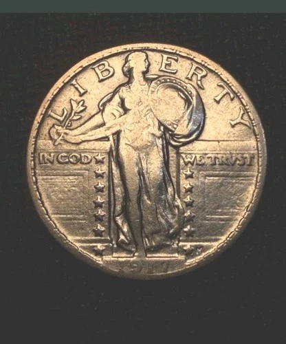 1917 Philadelphia mint Standing Liberty Quarter 25C type 2