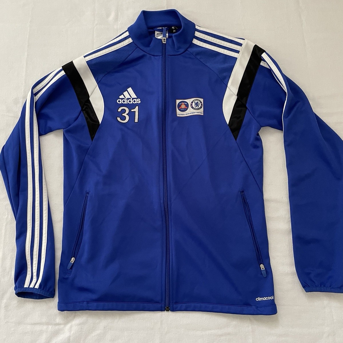 Adidas CHELSEA FC Track Jacket Men SMALL Blue 2014 Solar TX