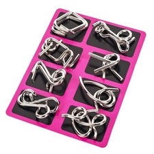 8PCS/Set Metal Puzzle Wire IQ Mind Brain Teaser Toy Educational Kids Toys F