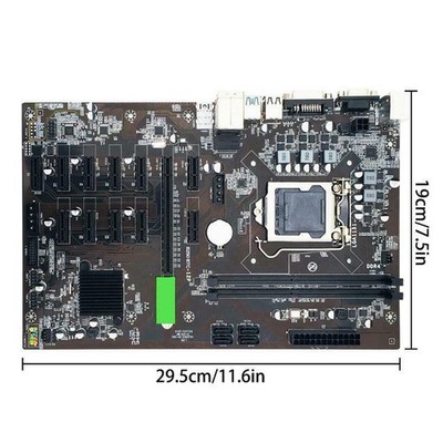 B250 BTC 12P Pro Mining Motherboard+Switch SATA Cable DDR4 for LGA1151 Board US
