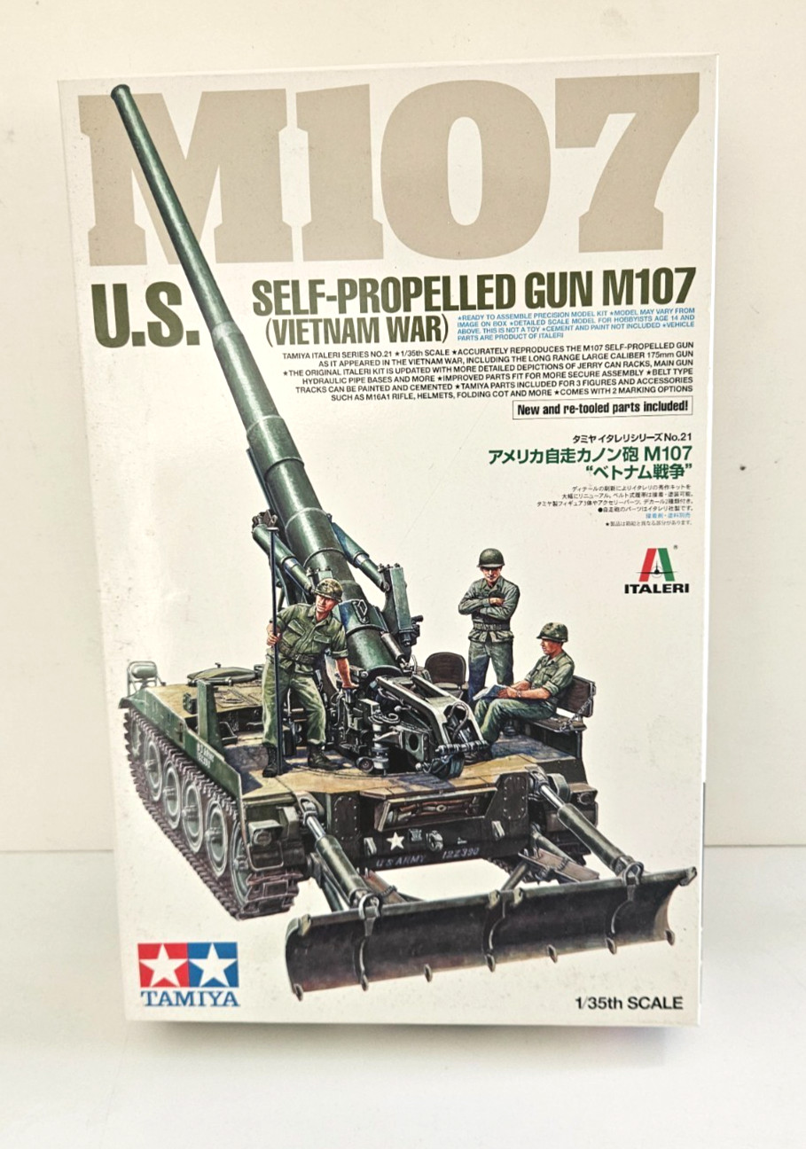 1/35 TAMIYA M107 SPG VIETNAM WAR #37021 USED STARTED MODEL KIT