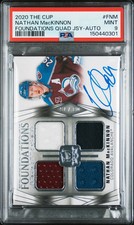 2020 Upper Deck The Cup NATHAN MacKINNON Foundations Quad Jersey Auto /15 PSA 9