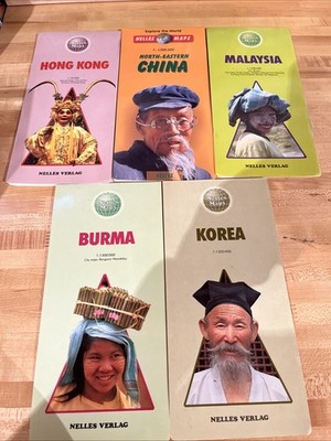 North-Eastern China, Hong Kong, Malaysia, Burma and Korea Five Maps by Nelles