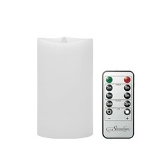 6 Count White Real Wax 3x6 Flameless LED Pillar Candles with Remote and Timer