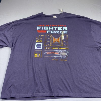 NEW Star Wars Shirt Adult 3XL Blue Luke Skywalker Fighter Force X-Wing Disney