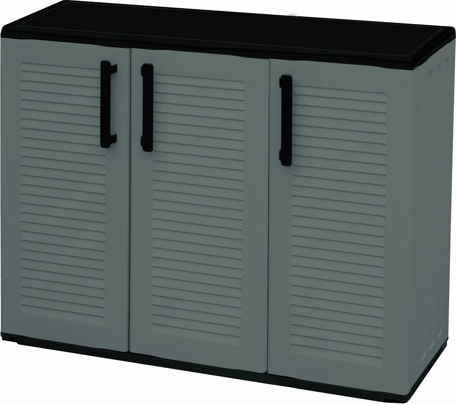 Art Plast Armadio Esterno 3 Ante Basso | Resina UV-Resistant Grigio