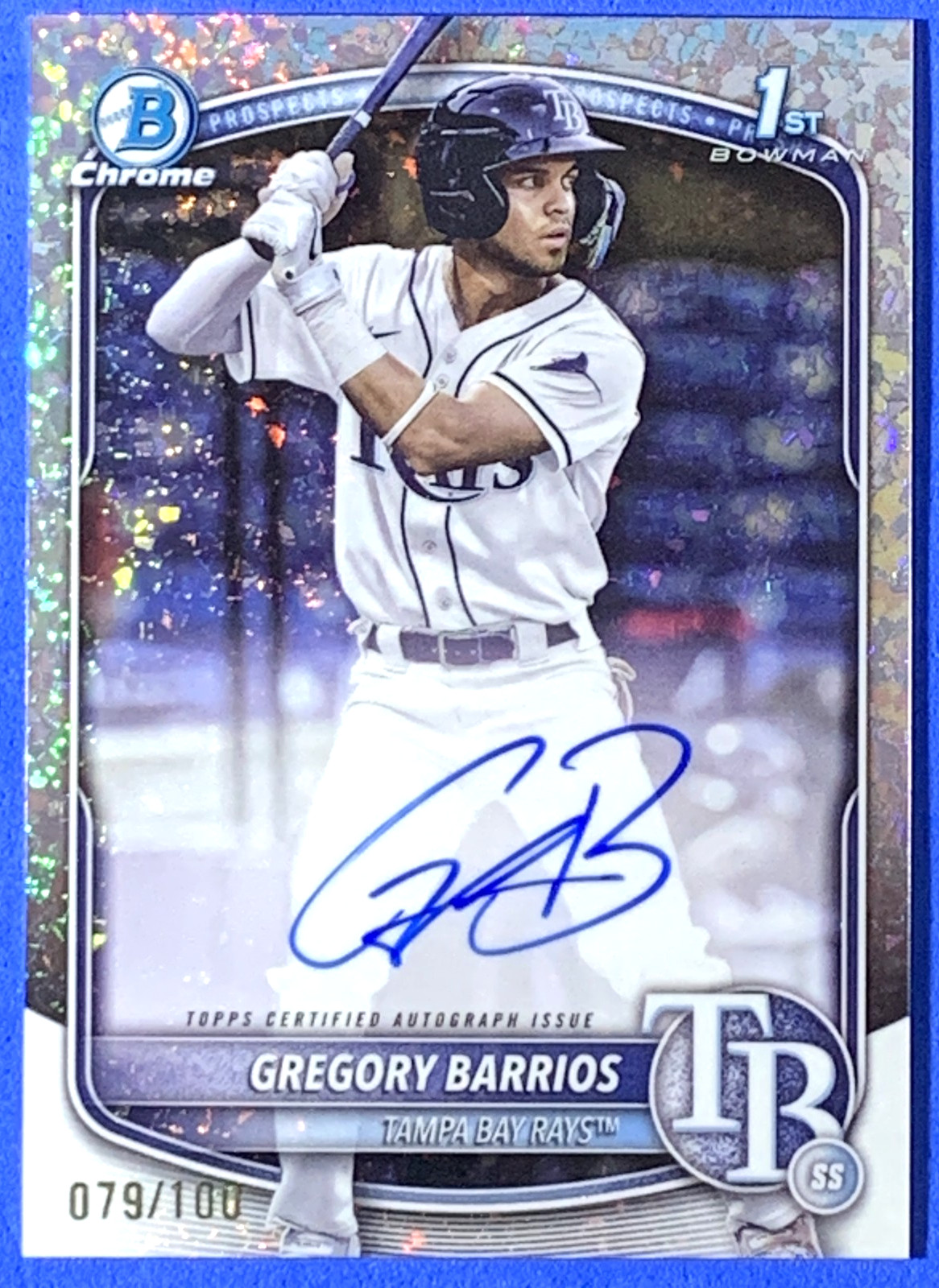 Gregory Barrios 2025 Bowman 1st Chrome Auto Mini Diamond Refractor #CPA-GB /100