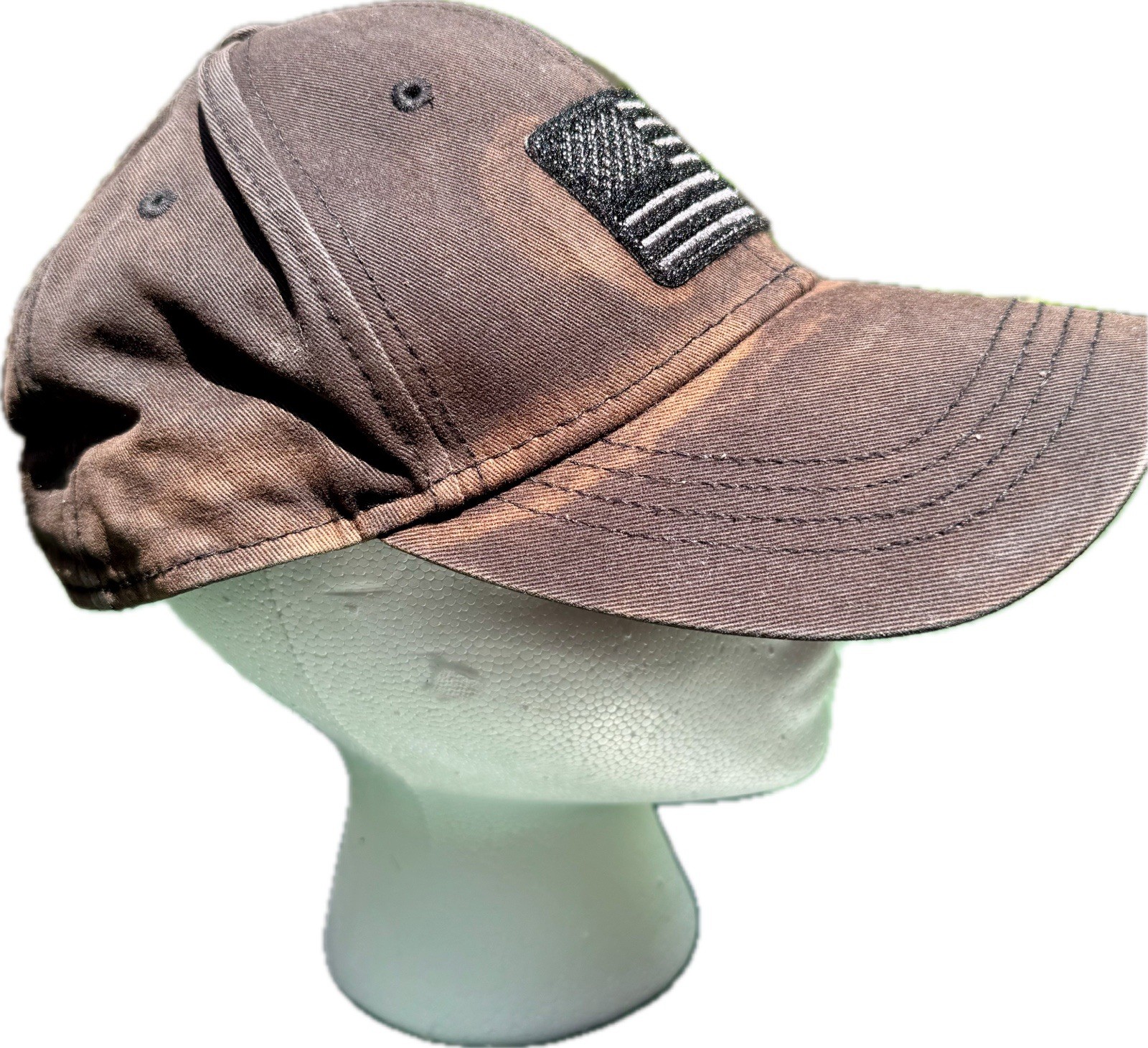 VERY DISTRESSED THRASHED USA Flag Patch Snapback … - image 2