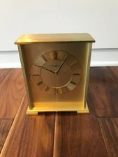Howard Miller Exton 645-569 Brass Desk Shelf Mantel Clock Working