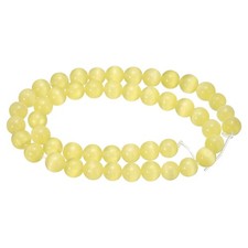 48pcs Honey Yellow Cat's Eye Stone Beads 8mm Round Crystal Loose Bead