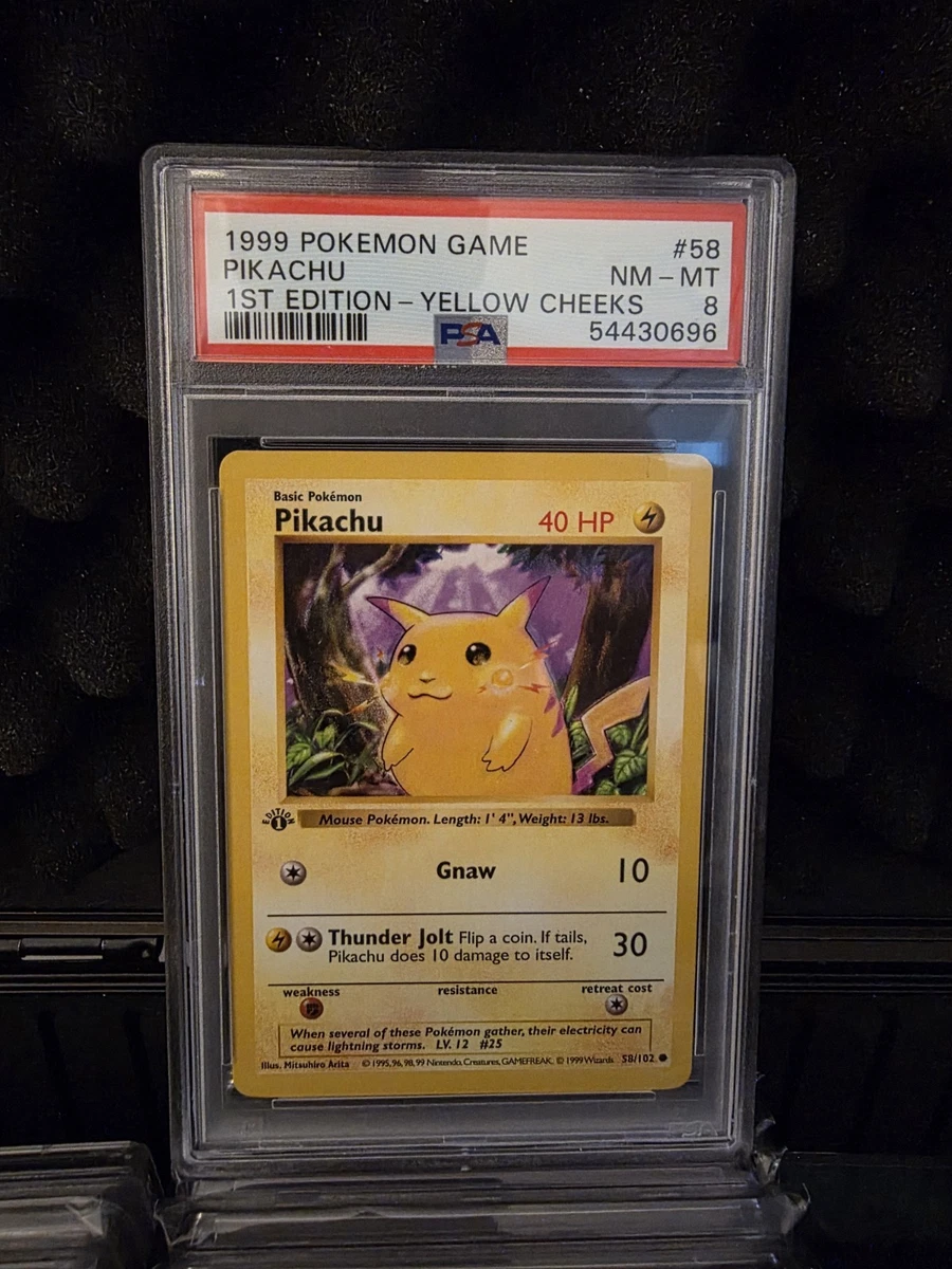Pokémon TCG Base Set Pikachu Grade 8 Individual Collectible Card