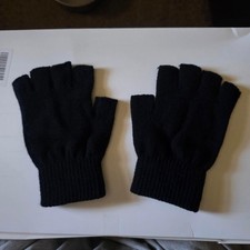 Black Fingerless Gloves Unisex NEW