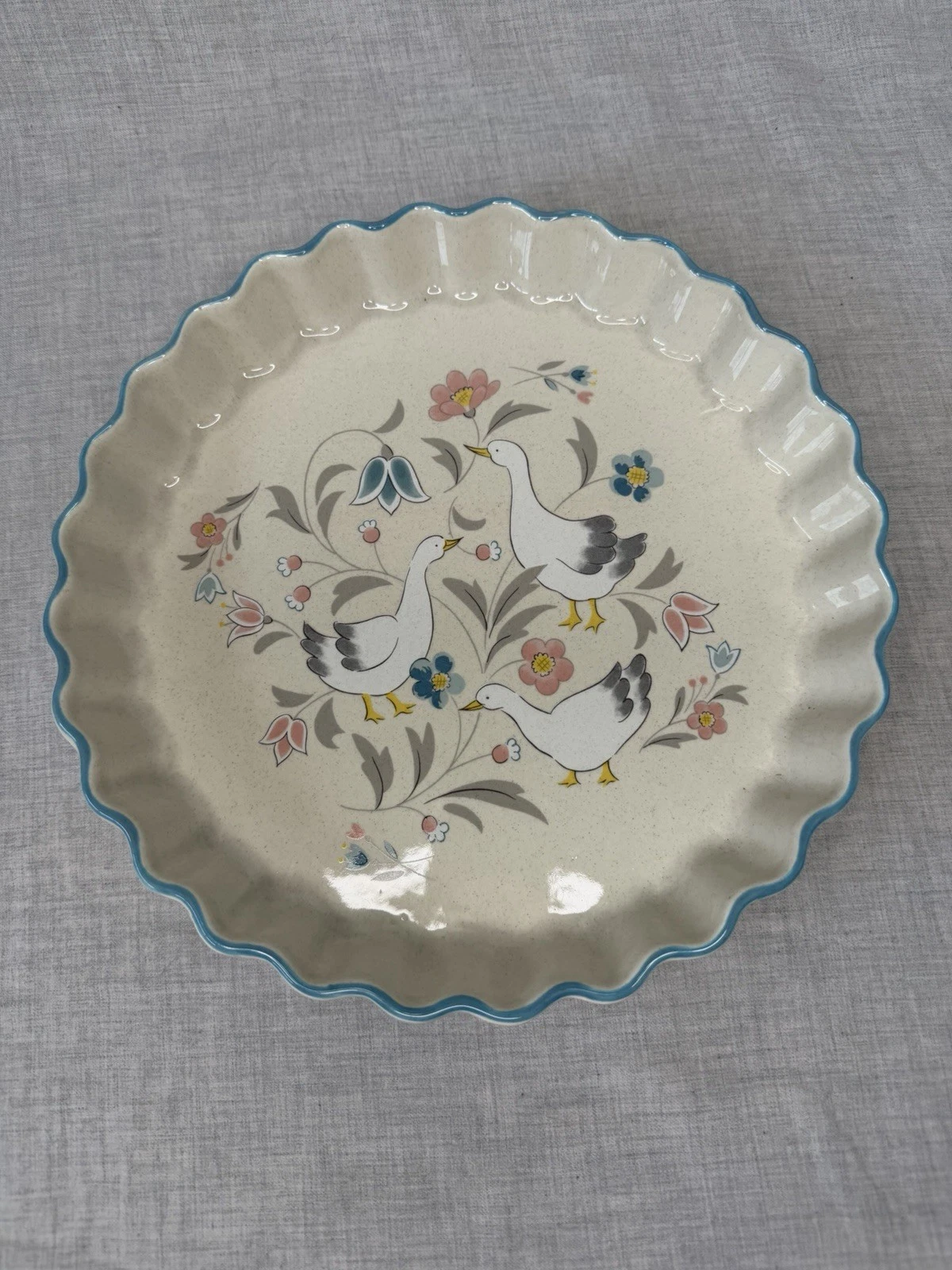 Vintage Ceramic Goose Tart Pan Pie Quiche Dish Japan Duck Grandma Cottage
Opens in a new window or t