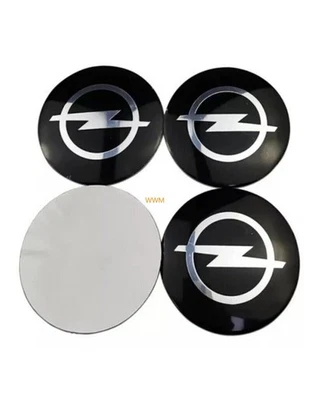 4 Stück Für Opel Nabendeckel Nabenkappen Felgendeckel Schwarz Aufkleber 56mm Neu - Bild 1 von 4