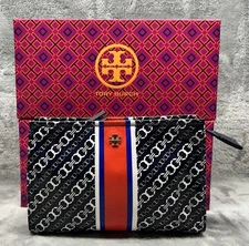 Tory Burch - Navy/Red Gemini Link Cosmetic Case