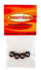4 Brightvision Redline Wheels - 4 Small Deep Dish Bright Chrome Style
