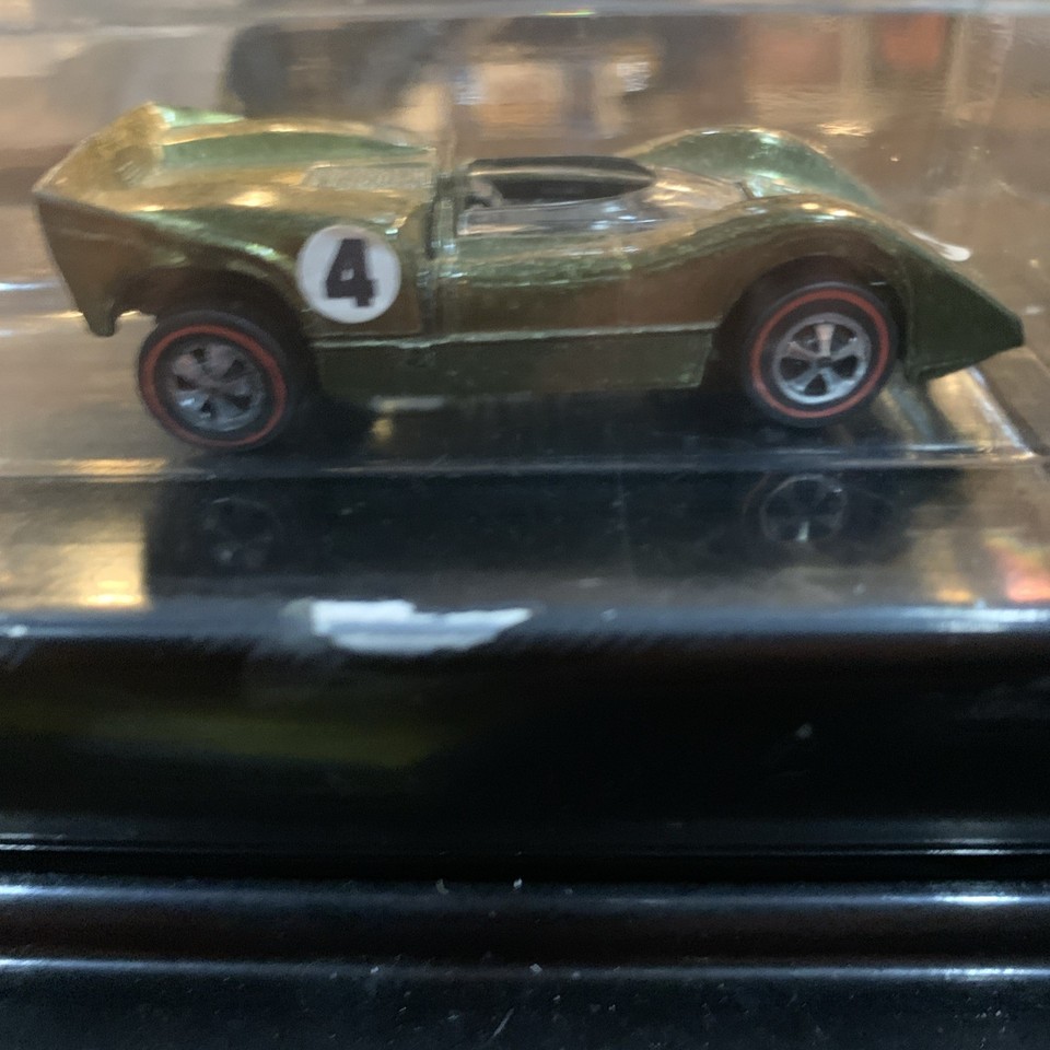 Vintage 1968 Orange Hot Wheels Redline McLaren M6A w/Badge Button