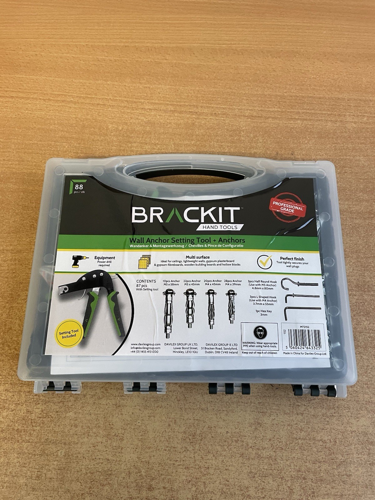 Brackit Plasterboard Fixing 85 Piece Wall Anchor Setting Tool Kit