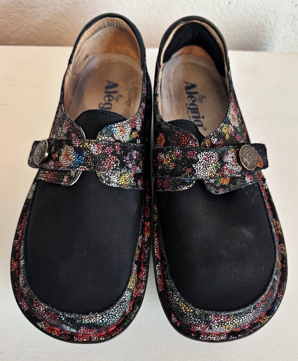 Alegria Brenna Garland Professional Nurse Flower Leather Loafers Sz 38 8 8.5 image 8