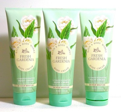 3 Bath & Body Works FRESH GARDENIA Ultimate Hydration 24-Hour Body Cream 8 oz