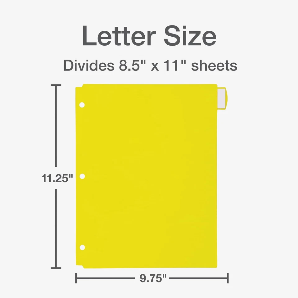 6 juegos de divisores de carpeta de plástico 8 pestañas colores brillantes duraderos para 3 carpetas de anillo Foto 2 de 4