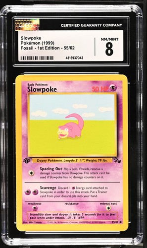 Slowpoke (1st Edition) graded CGC 8 for sale on eBay
