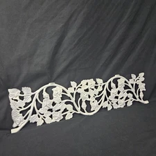 Vintage Vines Roses Large Metal Wall Decor Pediment 30 X 8 Inches