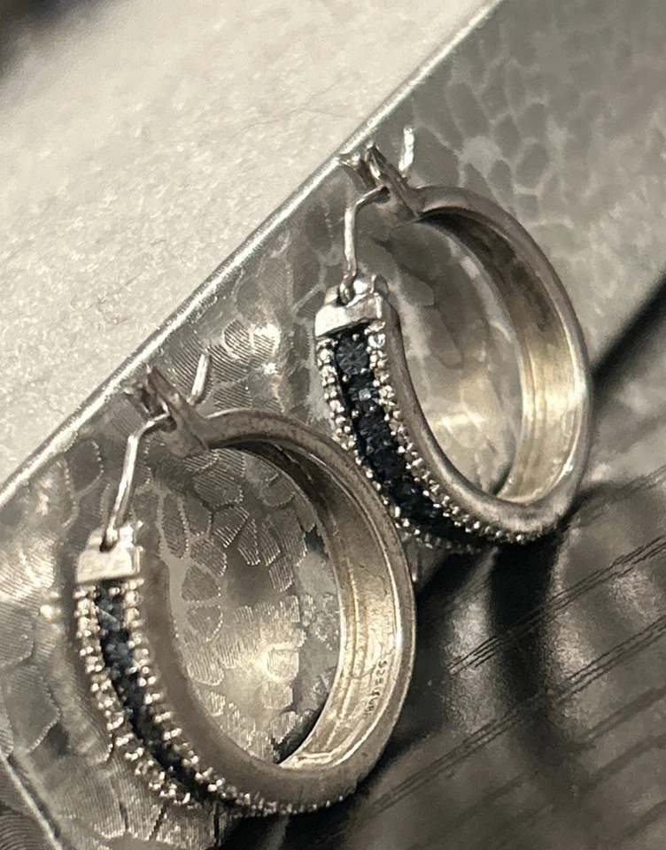 Pendientes de zafiro Kay Jewelers JWBR 925 de plata de ley blanco azul creado en laboratorio Foto 2 de 4