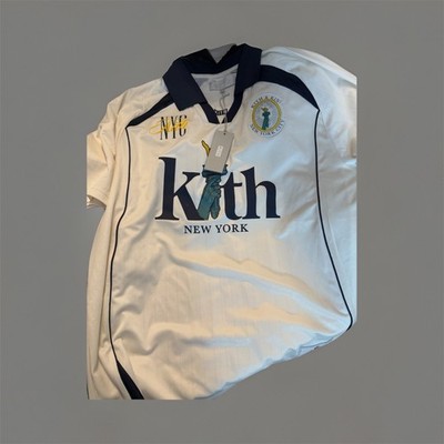 Kith NY Edition Soccer Jersey Short Sleeve Sandrift Size L Brooklyn Exclusive