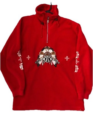 BOGNER NATIVE AMERICAN FLEECE INDIAN EMBROIDERED PULLOVER SIZE M-L