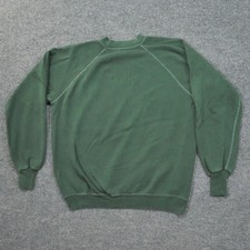 Vintage Sportswear Sweatshirt Adult Large Green Pullover Raglan Blank 70s