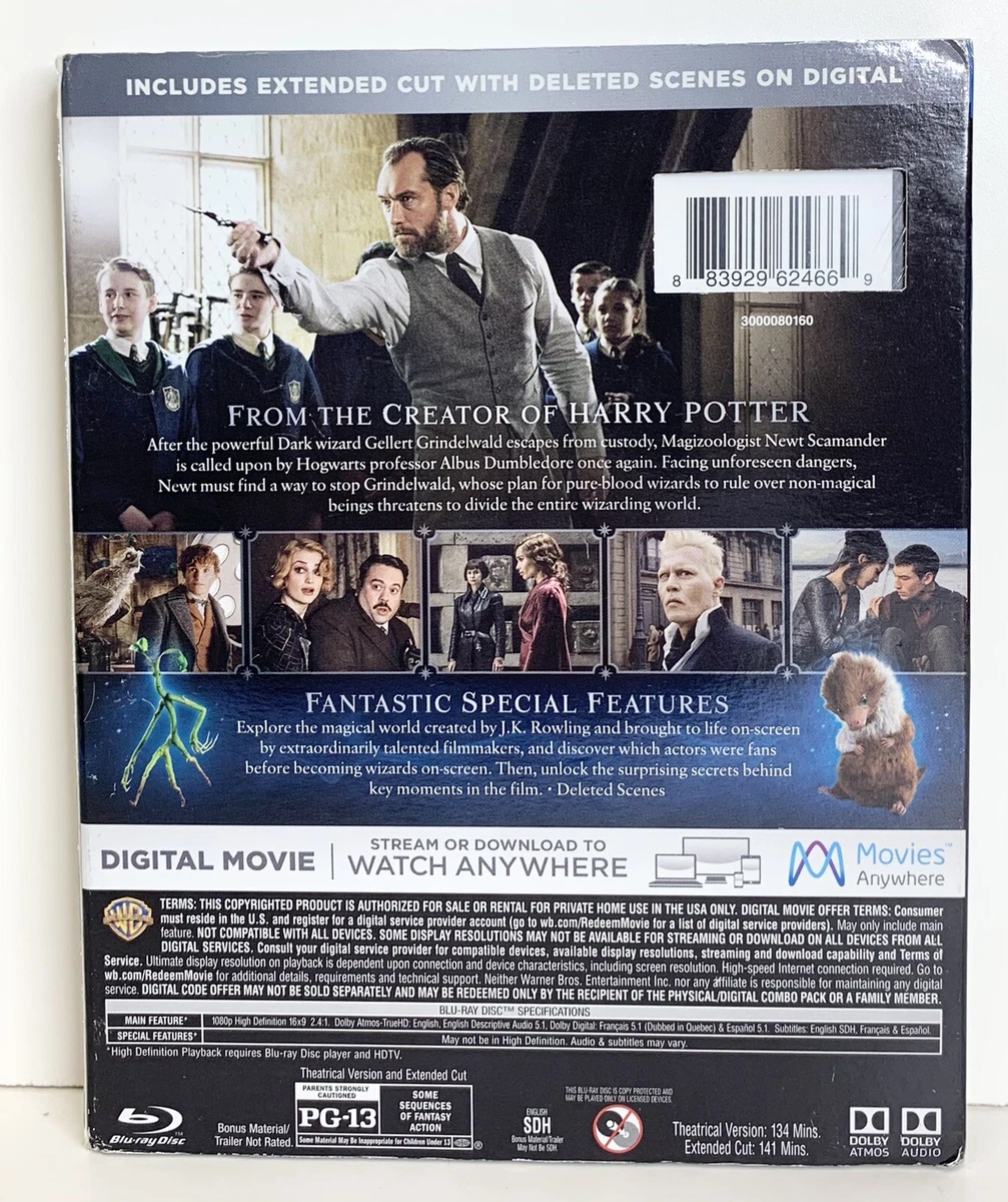 Fantastic Beasts The Crimes of Grindelwald Blu ray DVD Digital NEW