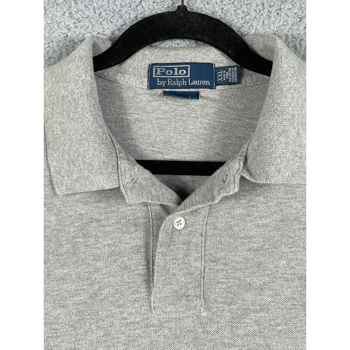 Polo by Ralph Lauren Mens Size XXL Custom Fit Polo Gray Long