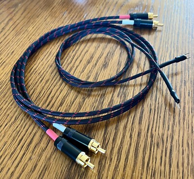 5 Ft. JMB CABLE CO Audiophile Turntable Phono RCA Cables w/Gnd connect pro ject