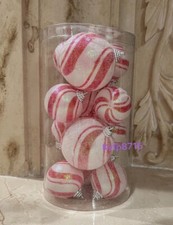12 Candies Red  White Peppermint Candy Christmas Tree Ornaments Home Decor NEW