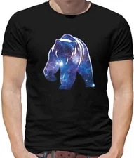 Space Animals - Bear Mens T-Shirt - Universe - Polar - Grizzly - Brown - Animal