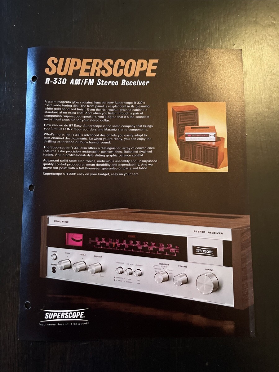 Original 1973 Superscope By Marantz R-330 AM/FM Stereo Receiver