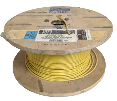 USED Alpha wire company 3079 Yellow wire ~500 ft *Free Shipping*