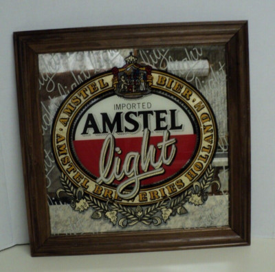 Imported Amstel Light Bier Mirror Sign - Amstel Breweries 15.75 X 15.75 #11926