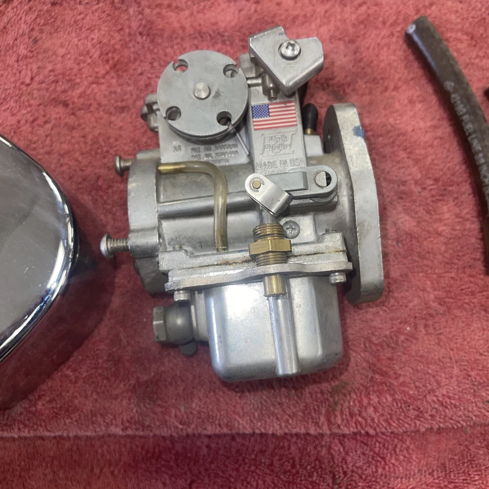 Carburador EDELBROCK Qwiksilver 38 mm con filtro de aire Harley Davison de colección evo Foto 3 de 4