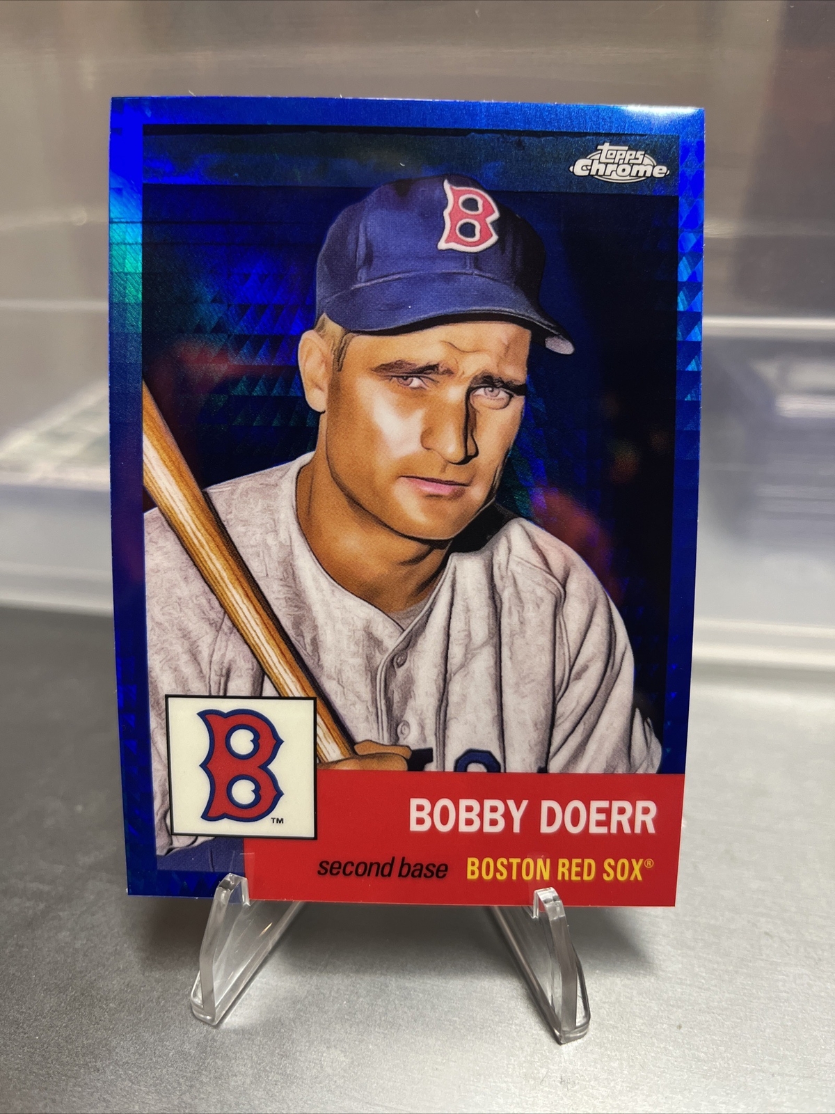 2022 Topps Chrome Platinum #212 BOBBY DOERR Blue Prism Refractor Red Sox