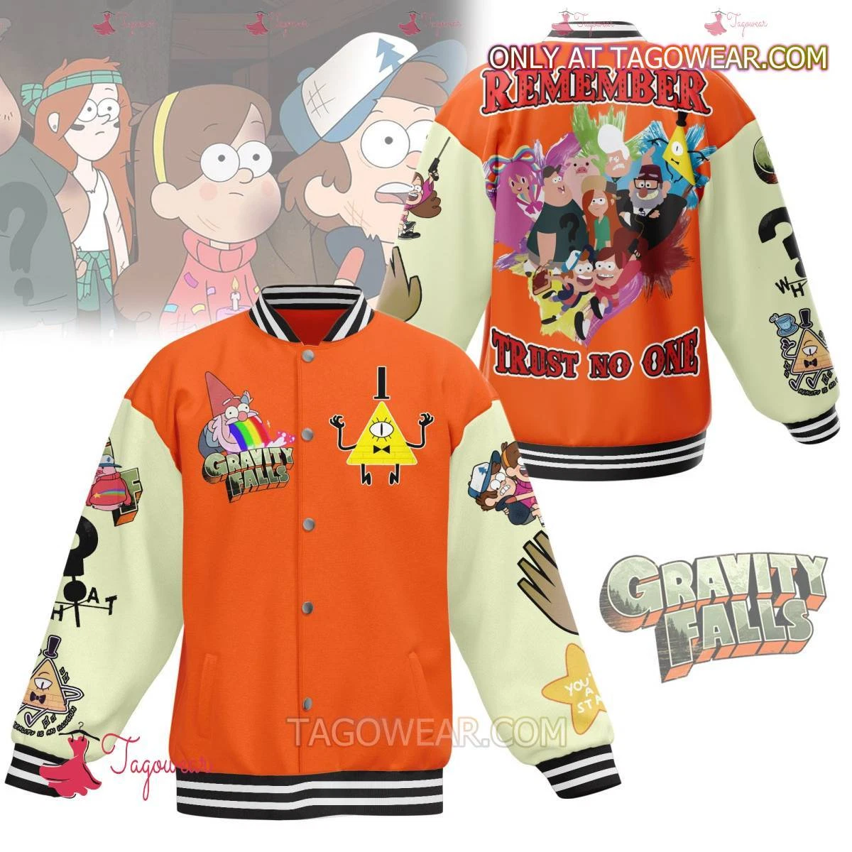 Gravity Falls Remember Trust No One Baseball Jacket