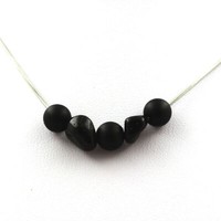 Halskette Perlen Schwarz Onyx Matt 8 Mm + Turmalin SchöRl Du Brazilien Kette In