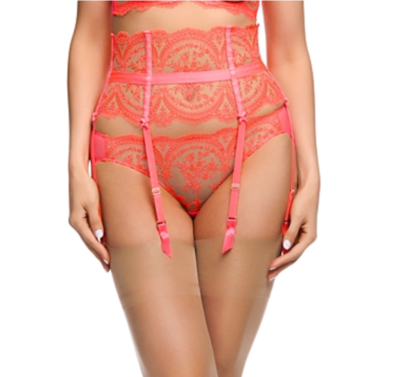 DITA VON TEESE Severine Suspender Lace Garter Belt Cobalt or Neon Coral |  eBay