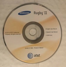 RARE Samsung Rugby II AT T English Manual USB Driver CD- Scratch Free Disc XD11