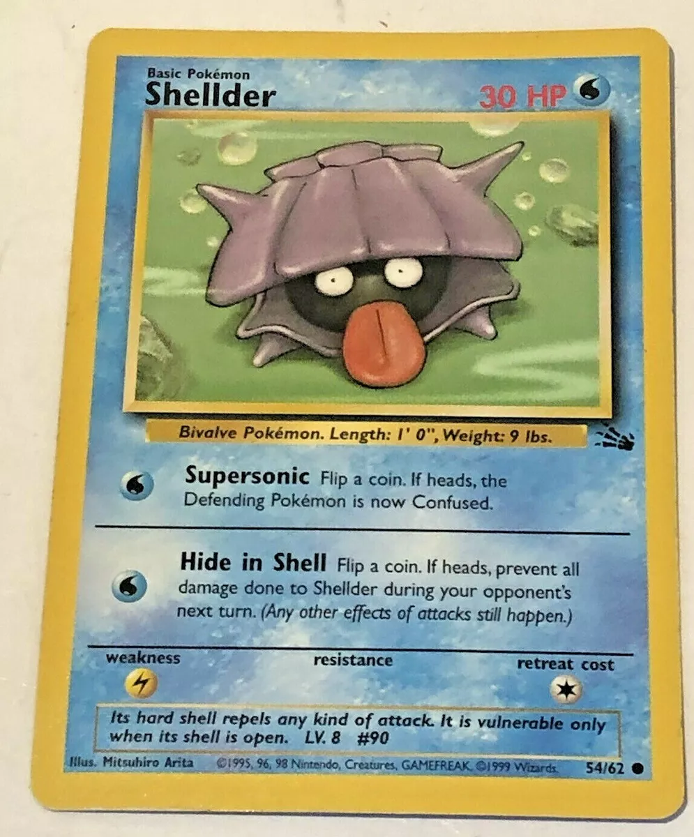 SHELLDER 30 HP- 54/62 - Uncommon GOOD FOSSIL Pokemon Pokémon