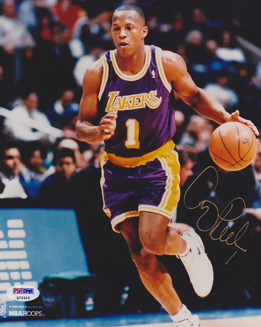 Anthony Peeler SIGNED 8x10 Photo Los Angeles Lakers RARE PSA/DNA AUTOGRAPHED