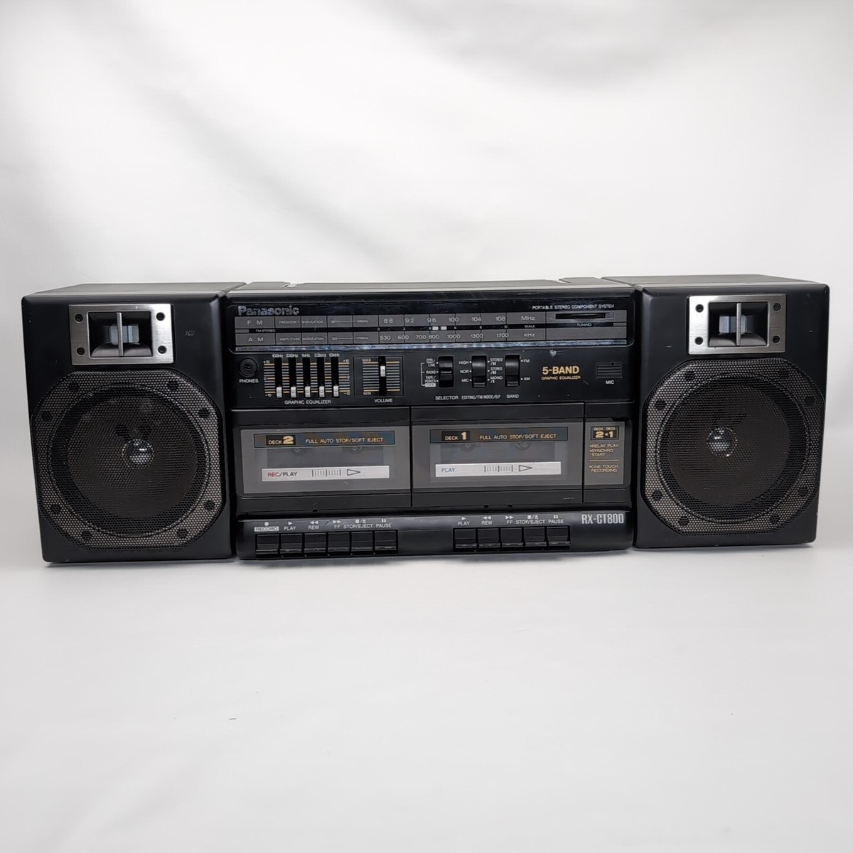Vintage Panasonic RX-CT800 Stereo Dual Cassette AM/FM Boombox