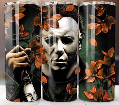 Michael Myers Halloween Knife Leaves Tumbler 20oz Stainless Steel Insulated Cup